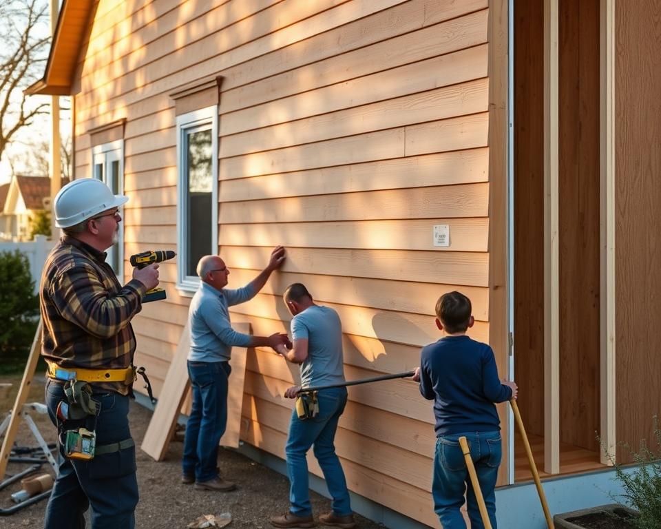 wood insulated siding installation process